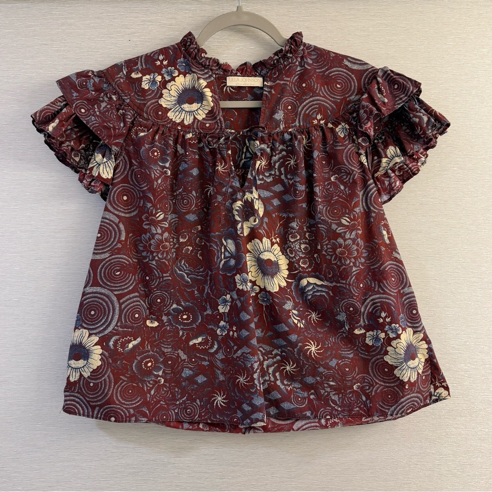 Ulla Johnson Letty Ruffle Sleeve Top size 8